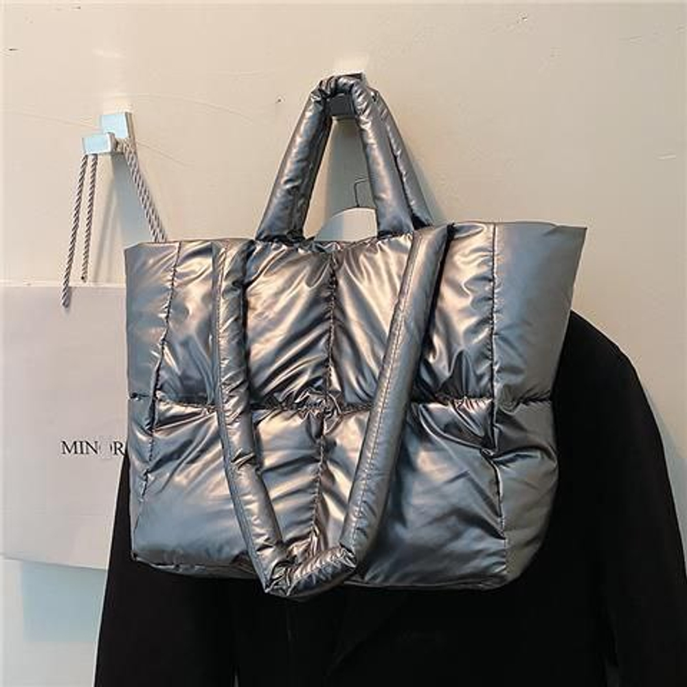 Женская дутая сумка-шоппер