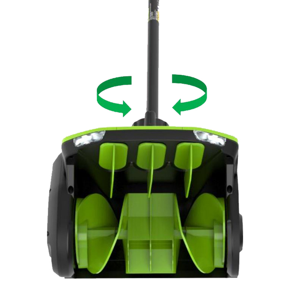 Снегоуборщик аккумуляторный Greenworks Арт. 2603207, 60V, 30 см, с регулируемым направлением выброса, бесщеточный