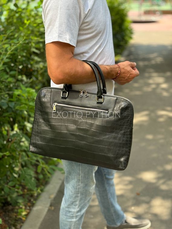Мужской портфель из крокодиловой кожи в стиле Louis Vuitton BG-505