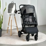 Коляска прогулочная Babalo 2024 Снег текстиль на черной раме