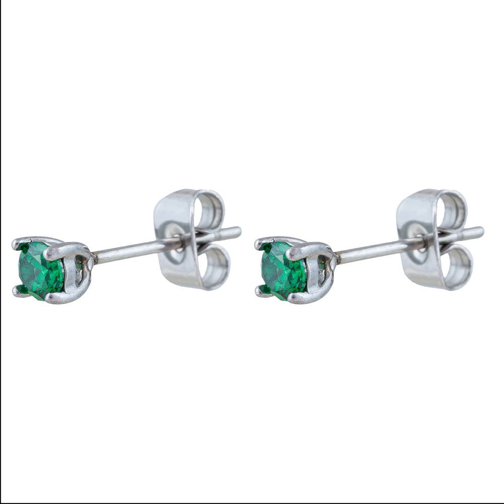 Серьги-пусеты Fiore Luna GREEN AE03187-8A G/S