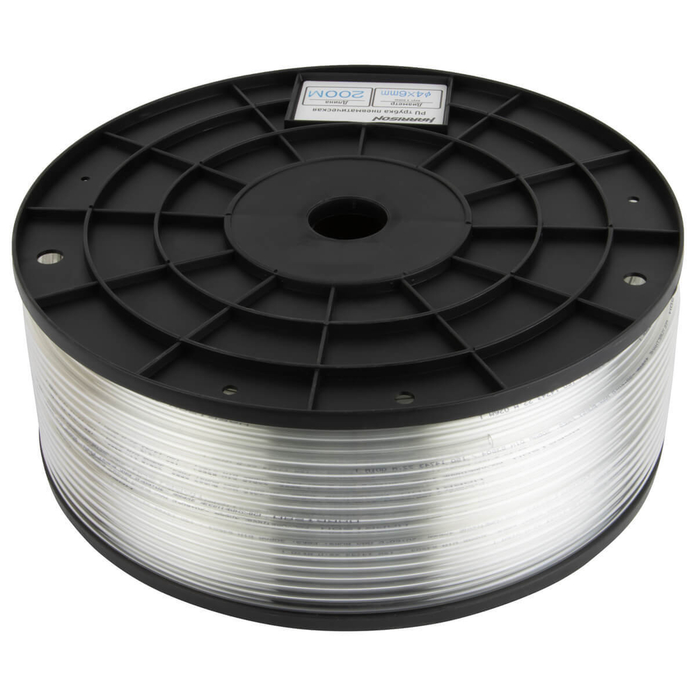 Трубка бесцветная PU 4х6 мм, длина 200 м Harrison HUS0406-CL