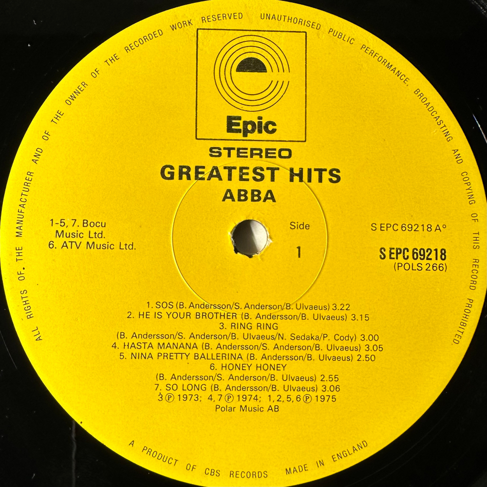 ABBA - Greatest Hits (Англия 1976г.)