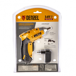 Отвертка DENZEL CSL-3,6-02, с аккумулятором 3.6 В Li-Ion, 1.3 Ач, в блистере