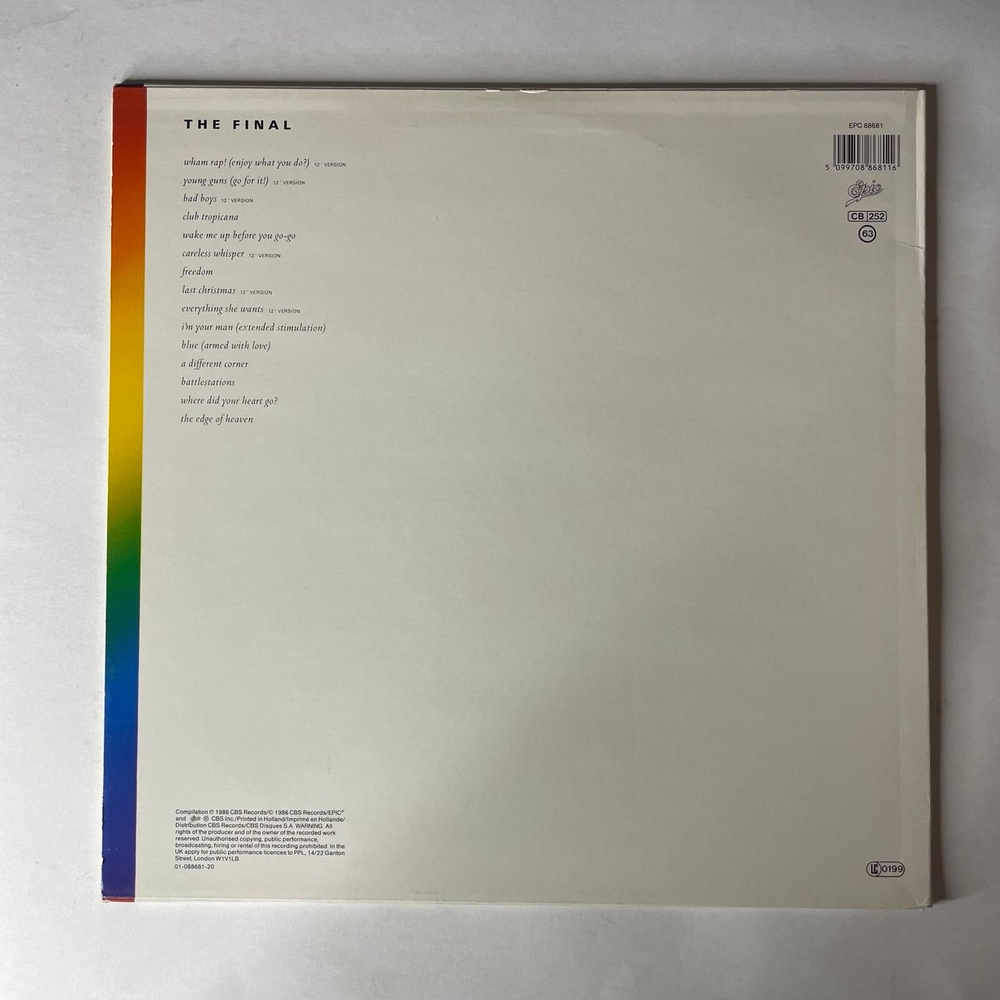 Винтажная виниловая пластинка LP George Michael Wham, The Final (Нидерланды 1986)