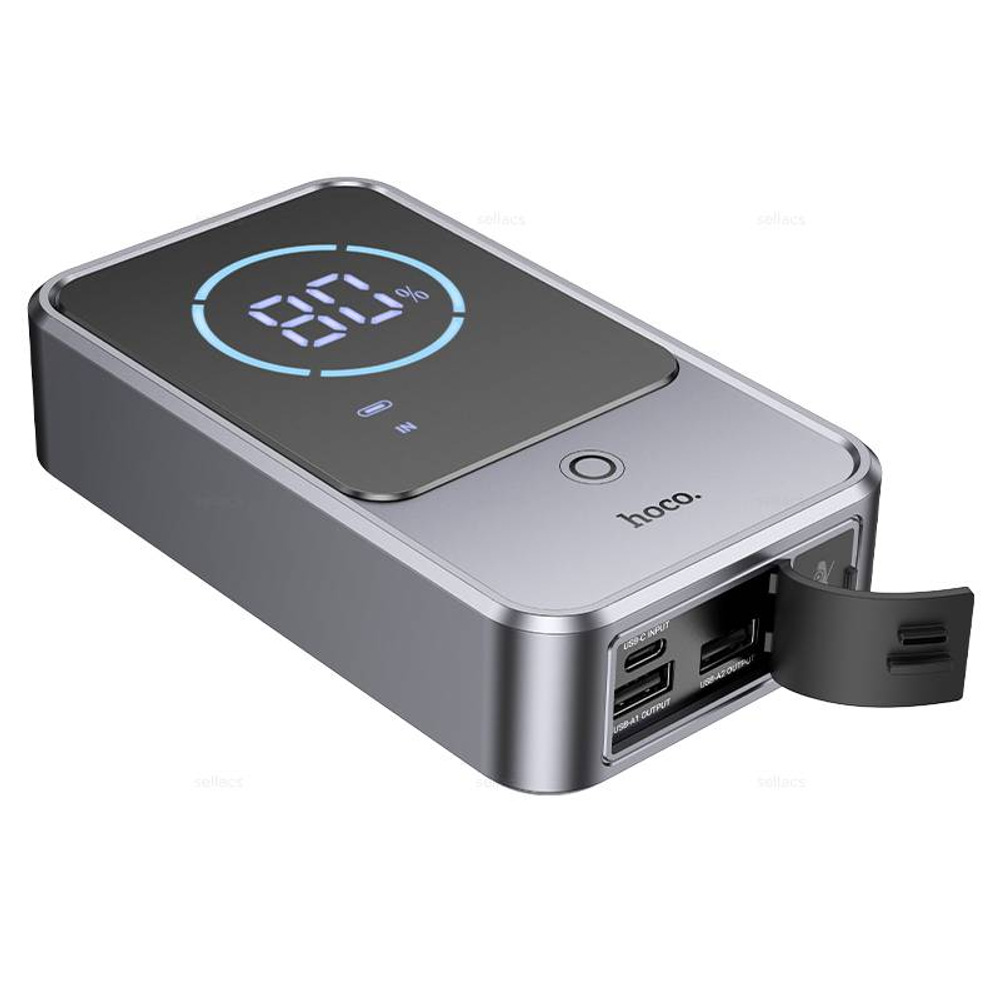 Портативный аккумулятор с пускозарядным устройством Hoco QS7 10000mAh (metal grey)