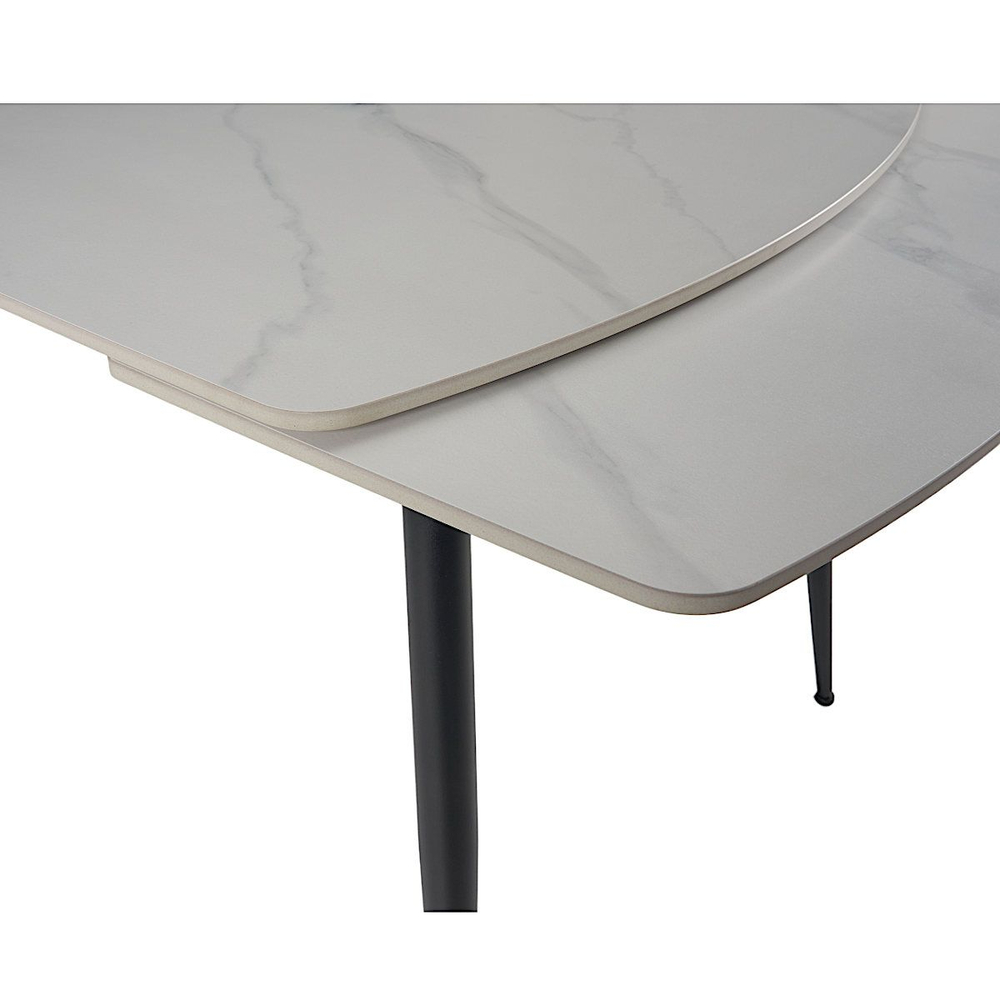 Стол керамический LA ALTA TEXAS WHITE MARBLE MATT 120, каркас черный