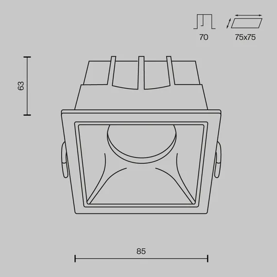 Встраиваемый светильник Альфа / Alfa LED 15 Вт 3000 К 36° Technical dl043-01-15w3k-sq-wb