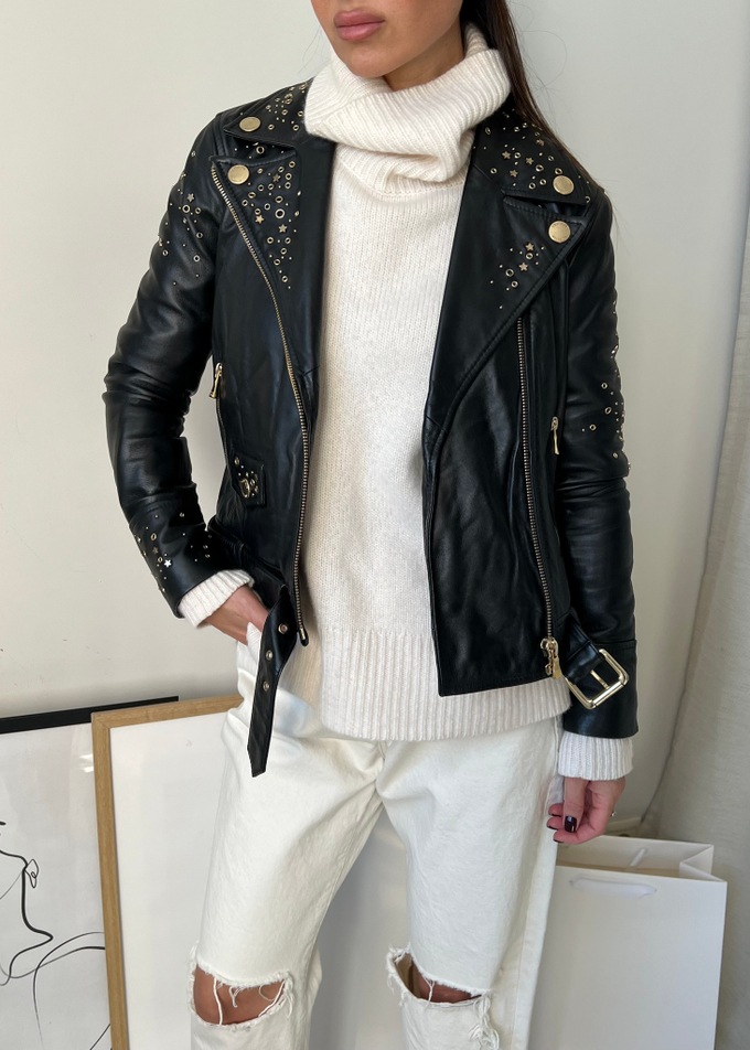 Кожаная куртка Boutique Moschino, S