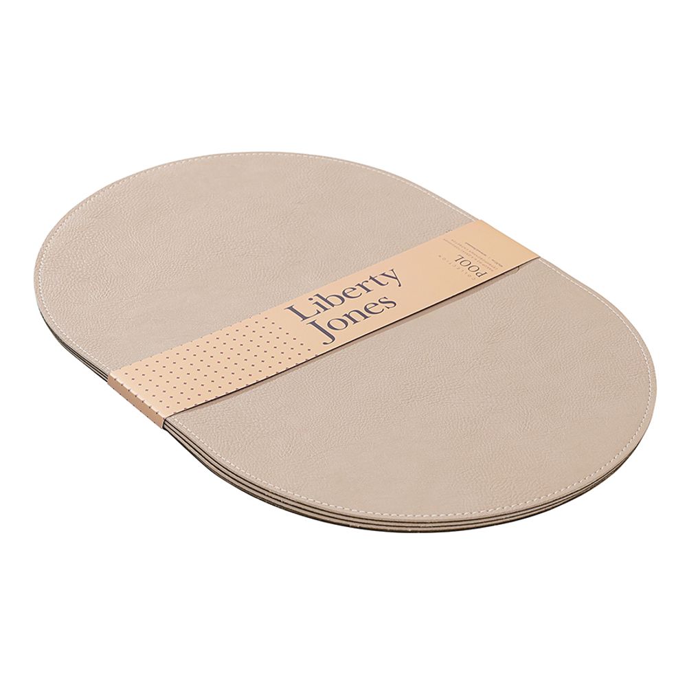 Набор из 4-х двухсторонних сервировочных салфеток Pool, 30х45 см, зеленый/бежевый