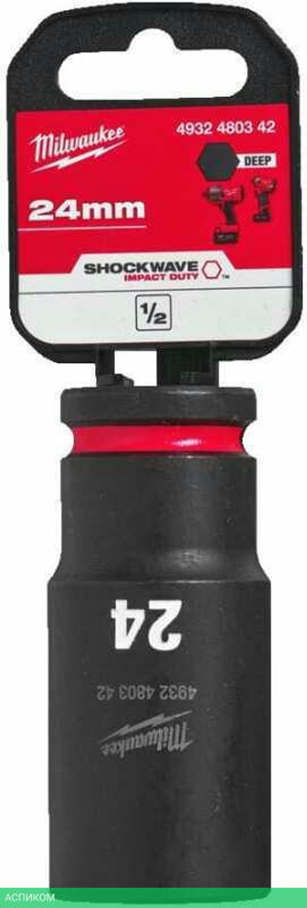 Головка ударная Milwaukee Shockwave 1/2" 24мм (4932480342)