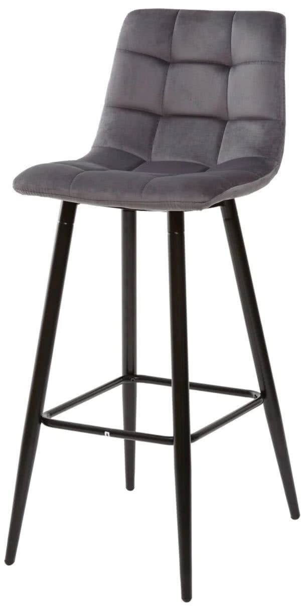 Стул барный  Sabadell велюр антрацит /черный