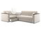 Диван угловой с Баром Неаполь 1,2 - Velutto 17 бежевый/ коричневая накладка