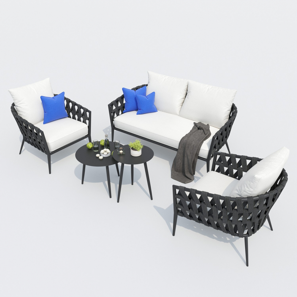 Лаунж зона Ideal Patio ФИАММА белая - каркас карбон