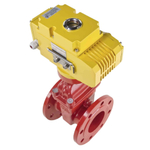 Wedge gate valve 30c939r red Elephant-GGG50-EPDM-F4-RED PSI232 class 150 T=230-248°F flange connection, with rubber lined wedge EPDM, electric actuator Elephant MT-380, 380V