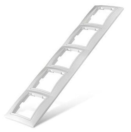 Рамка пятиместная горизонтальная "UNIVersal" серия "Севиль" белая (еврослот) (HU2118)