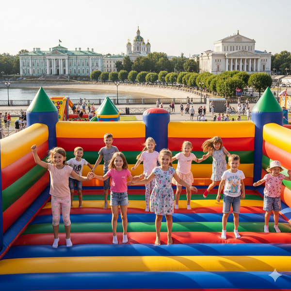 Надувной батут купить в Твери недорого от производителя БатутМастер 🎪