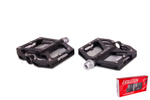 Педали EVOLUTION PLATFORM алюминиевые CNC, 108x100мм, резьба 9/16", со сменными шипами, промподшипники, черные