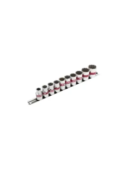 Набор торцевых головок 1/2, двенадцатигранные, CrV, 10 шт