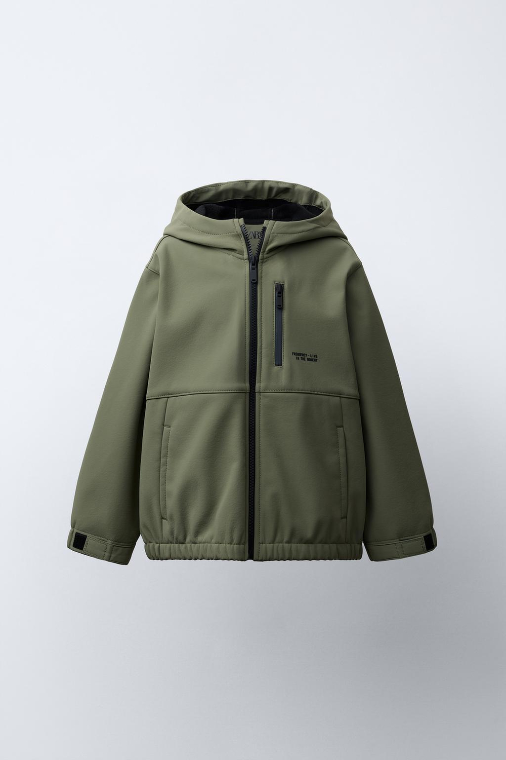 ZARA КУРТКА С КАПЮШОНОМ И ПОДКЛАДКОЙ, ПЫЛЬНЫЙ ХАКИ