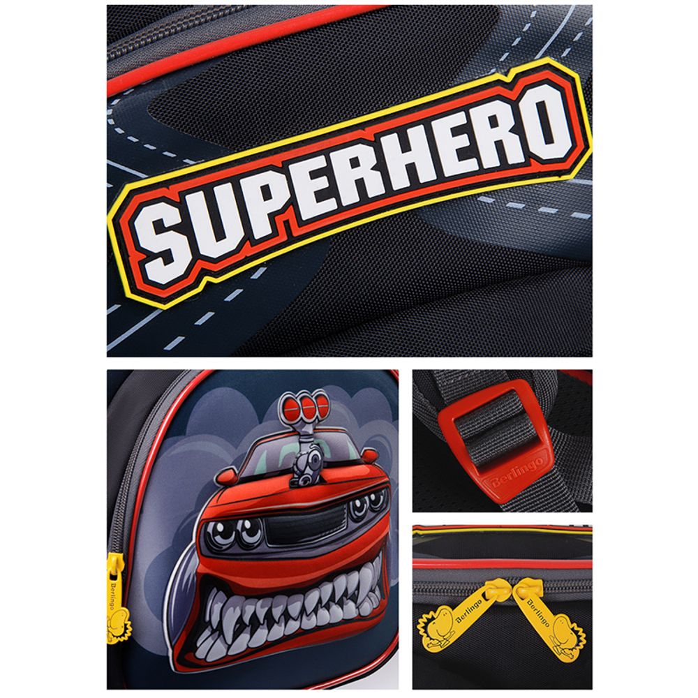 Рюкзак Berlingo Kids "Superhero" 36*27*12см, 1 отделение, 3 кармана, эргономичная спинка, LED кант