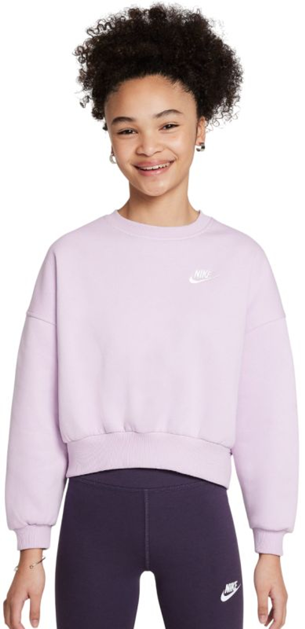 Детская теннисная куртка Nike Girls Sportswear Club Fleece - doll/white