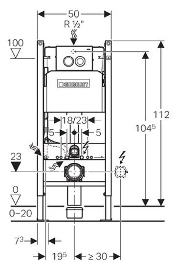 Рамная инсталляция Geberit Duofix 458.124.21.1 UP100 хром глянцевый