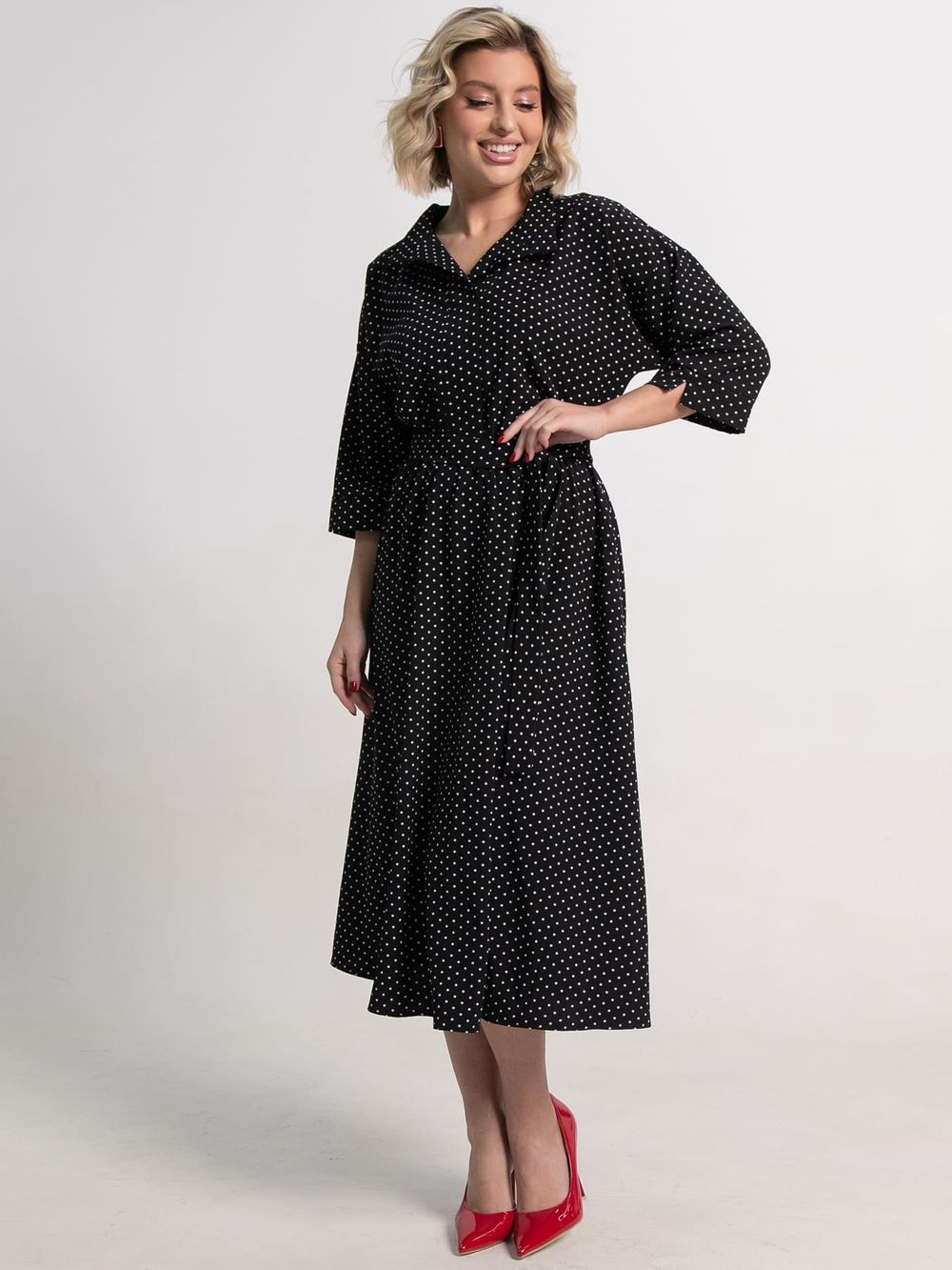 Платье Доминанта НЬЮ (черное/горох) П15242-16М LT Collection