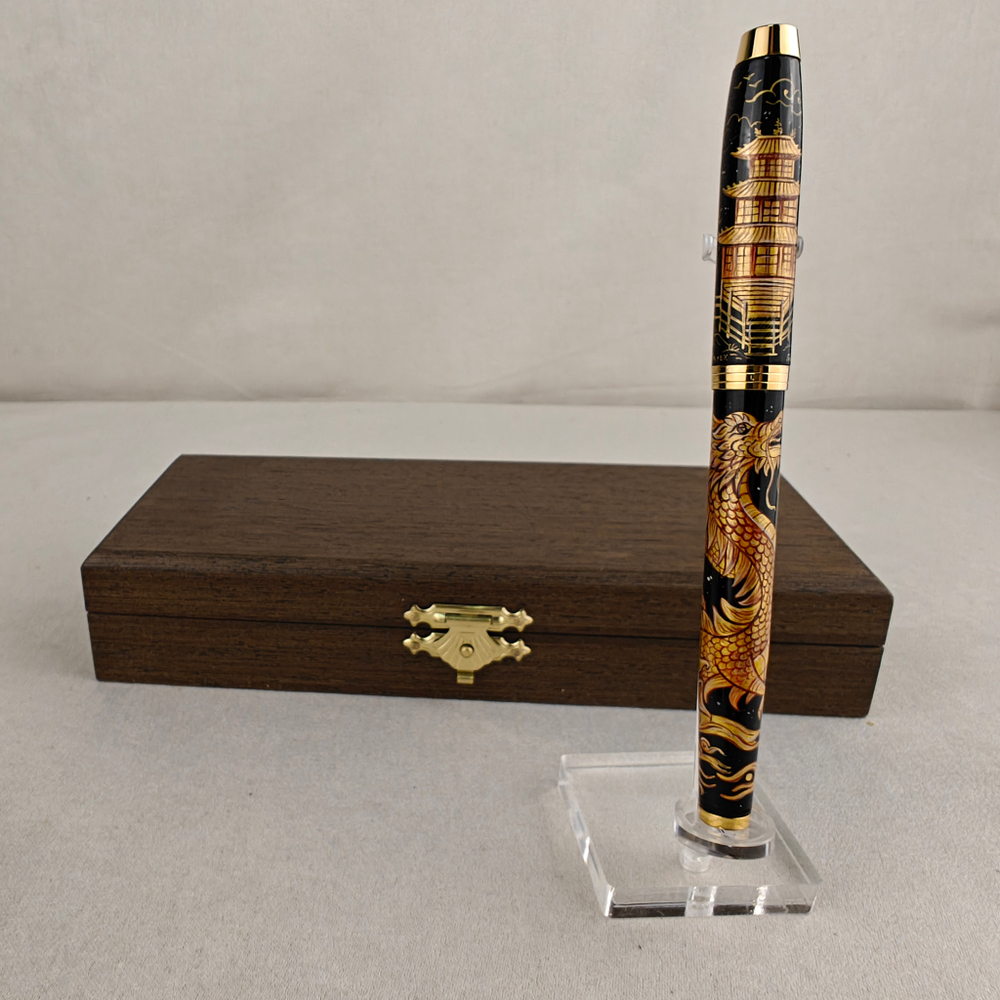 Ручка расписная Паркер "Золотой дракон" в футляре