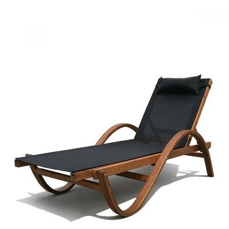 Шезлонг-лежак из сибирской лиственницы Afina AFM-511 Black