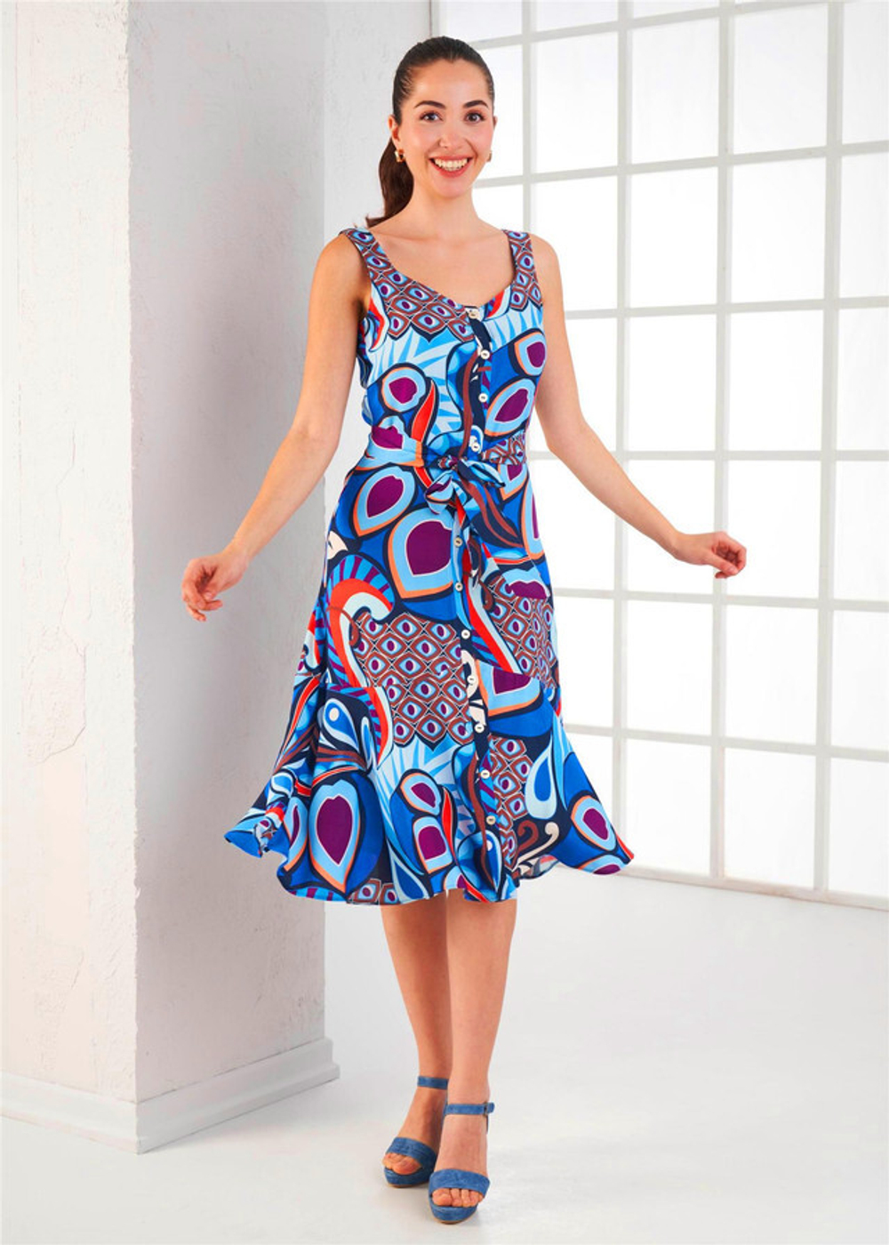 RELAX MODE / Платье женское летнее повседневное на пуговицах вискоза - 45414