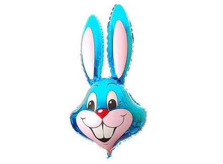 Шар (35""/89 см) Фигура, Заяц, Голубой, 1 шт. Г029