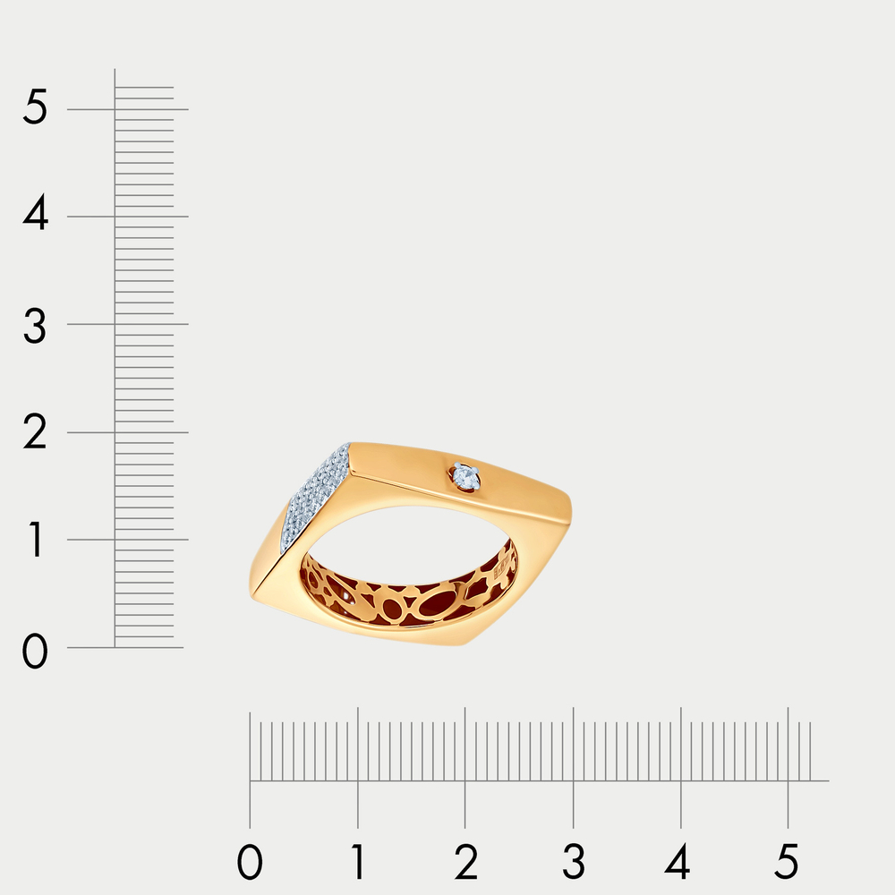 Золотое женское кольцо 585 пробы с фианитами (арт. 900951-4102)