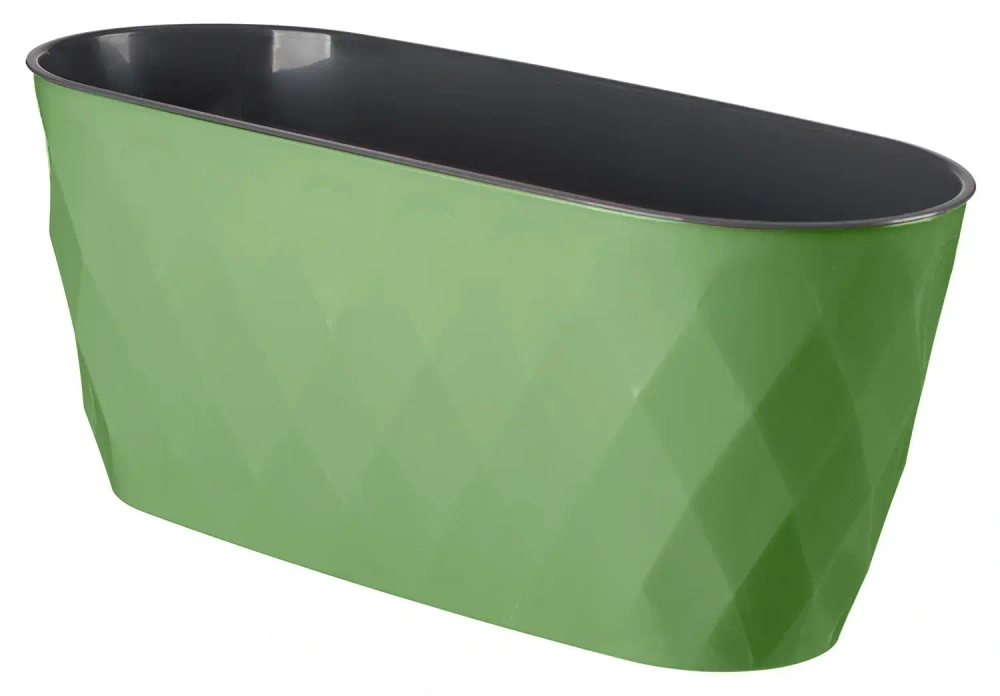 Горшок для цветов пластиковый 5л «Laurel» с дренажной вставкой зеленый