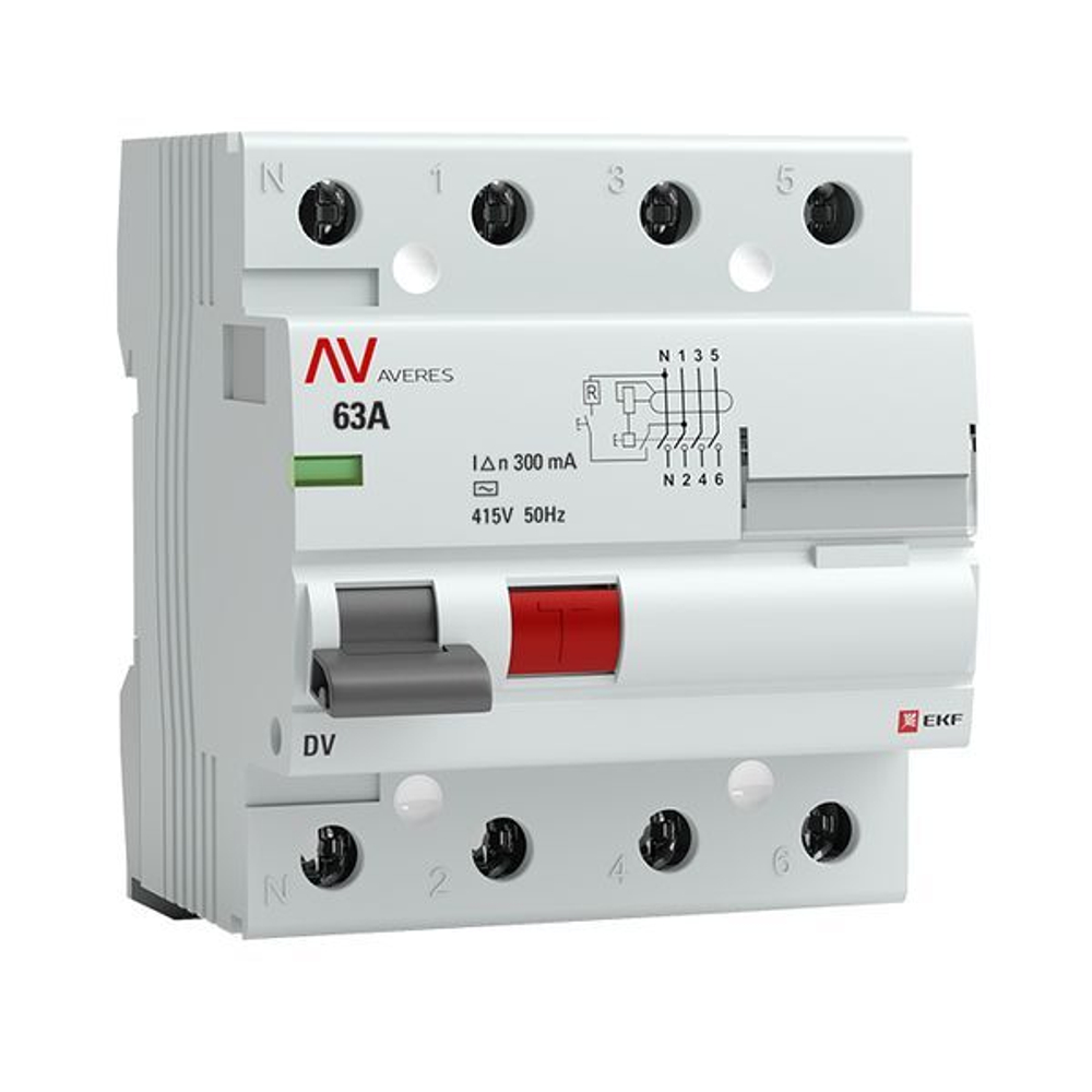 УЗО  EKF rccb-4-63-300-ac-av