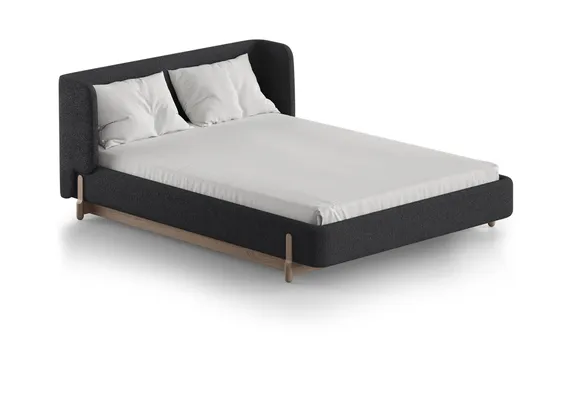 Кровать Basic спальное место 140*200 см (серый, букле)