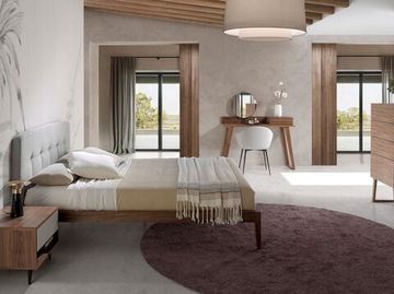 Кровать 7013 из серой ткани с пуговицами для матраса 150х200 см