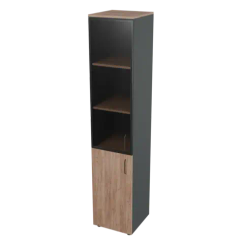 Шкаф для документов высокий узкий со стеклянным фасадом Prego office 403х420х2000 ПОШВУС