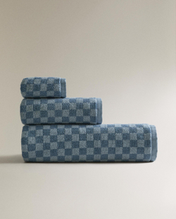 Zara Home Полотенце для лица и рук из хлопка, синий