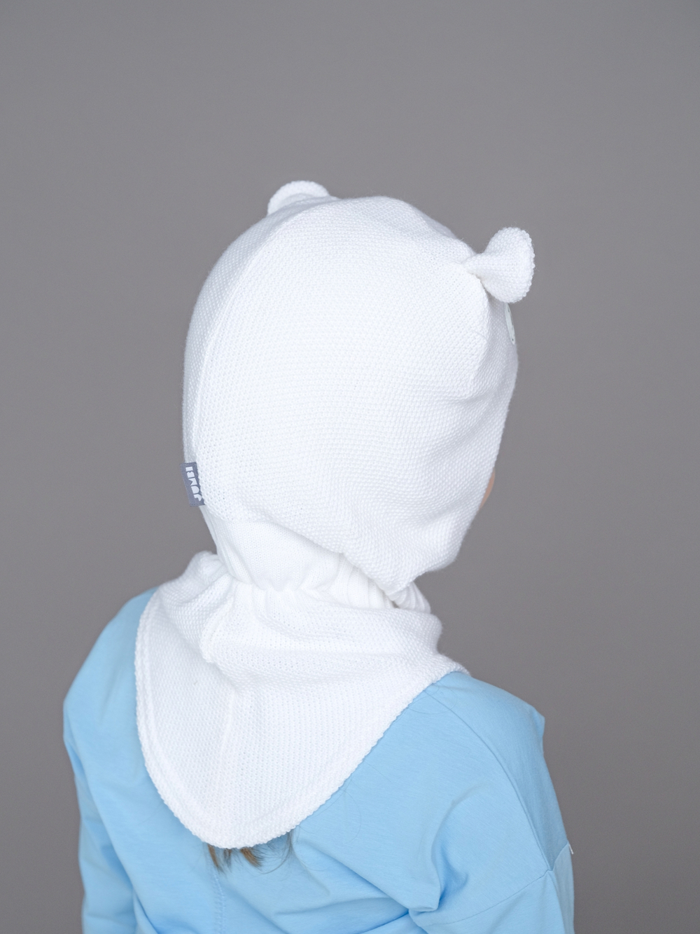 Шлем весенний/осенний вязаный (Молоко) БЭМБИ