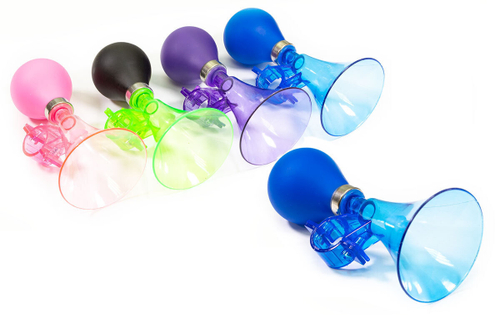 Клаксон TRIX, механический, прямой, один рожок d 72х150мм, пластик-резина, прозрачный зеленый