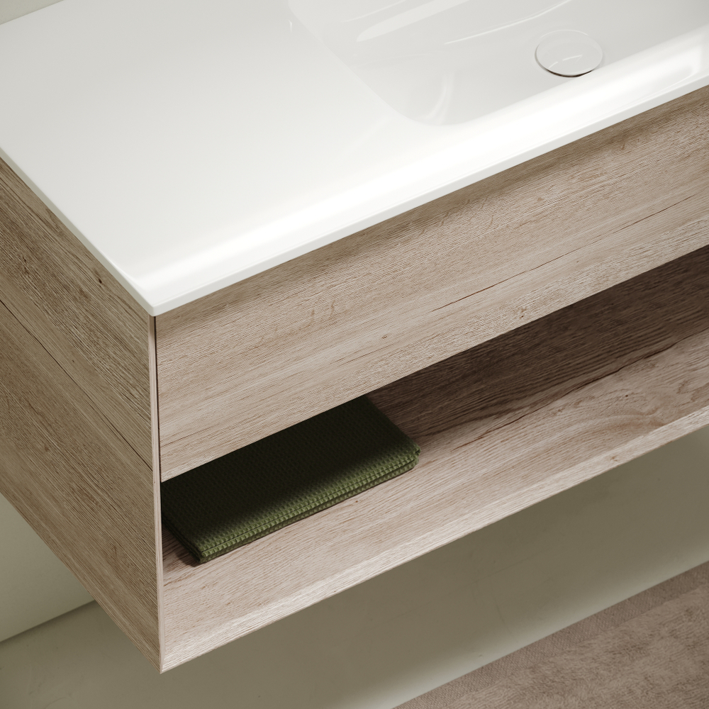 Тумба с раковиной Sancos Marmi 1.0 100 см MR1.0100REG дуб галифакс натуральный