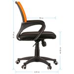 Кресло оператора OfficeSpace SP-M96, ткань, спинка сетка оранж/сиденье TW черная, механизм качания
