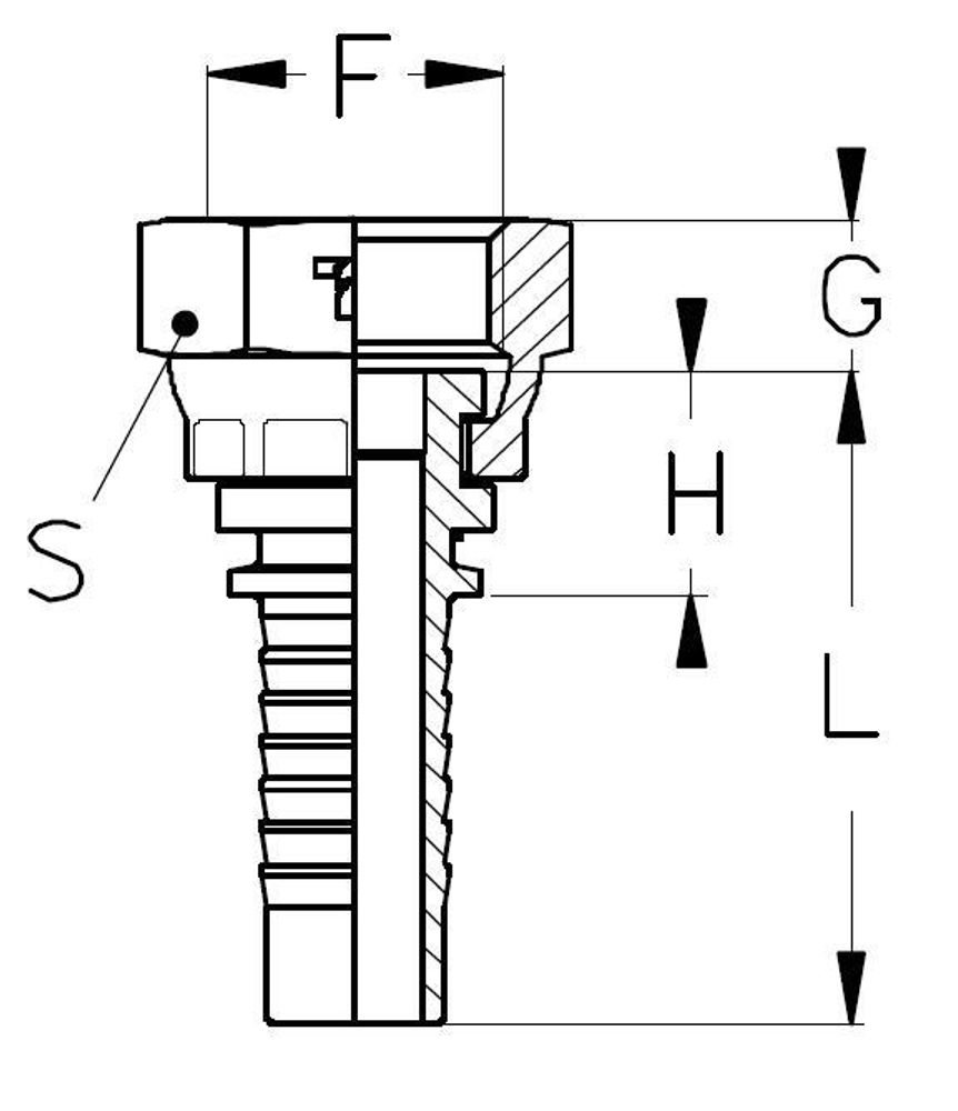 Фитинг DN 06 BSP (Г) 3/8 (flat face) TIEFFE