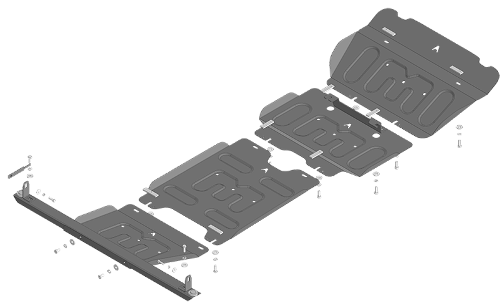 Защита радиатора, картера двигателя, КПП, раздаточной коробки (1,5 мм, сталь) для Changan Hunter Plus 2023- АвтоСтандарт.57209