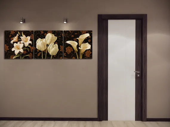 Модульная картина "Цветы белые лилии"