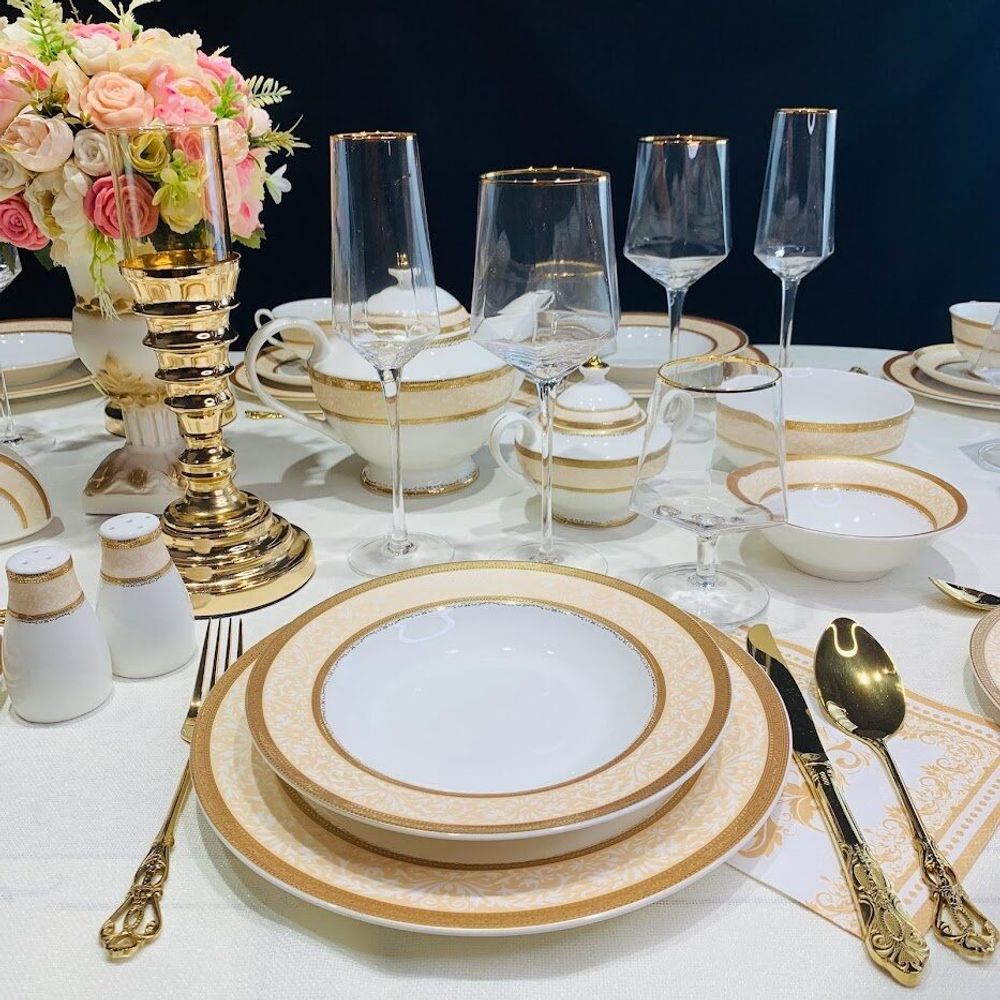 Lenardi 205-051 Чайно-столовый сервиз 88пр. ЭЛИЗАБЕТ в под.уп.(х0,5)Фарфор