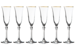 Набор бокалов для шампанского 6шт 150мл Le Stelle Gemma золото