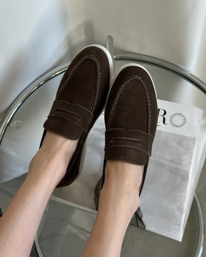 Лоферы из натуральной замши