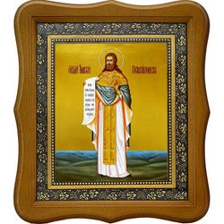 Тимофей Петропавловский, священномученик, пресвитер. Икона на холсте. В киоте 15 х 18 см.